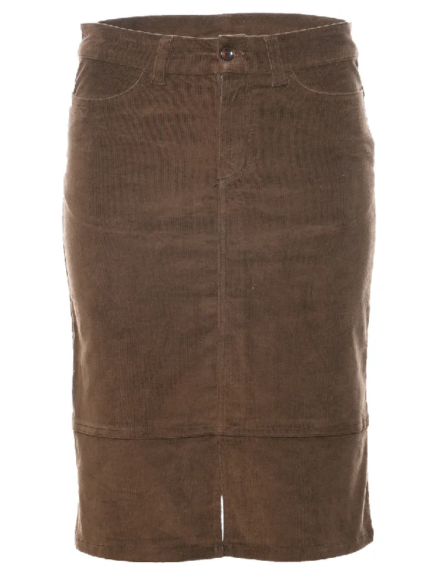 Luxury Classic Corduroy Pencil Skirt - XS