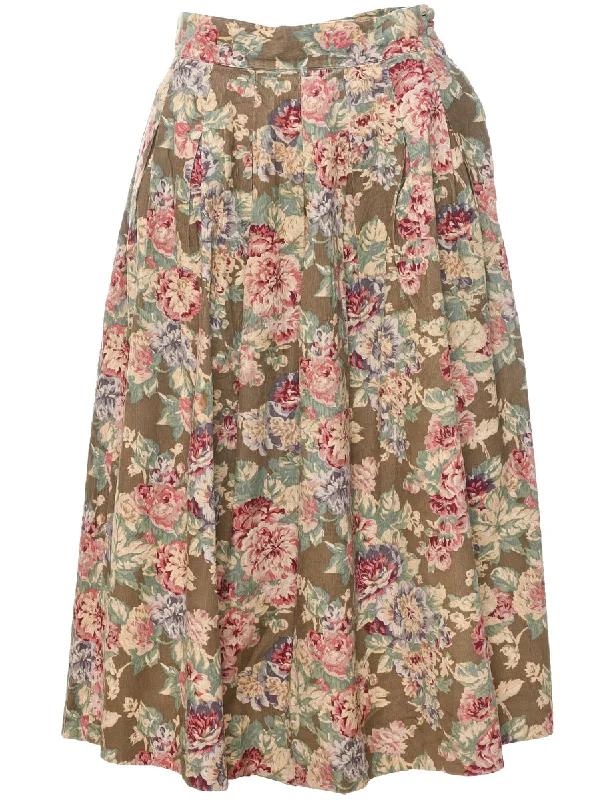 New Design Corduroy Pleated Skirt - M
