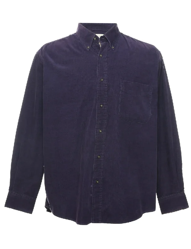 Fashion Touch Corduroy Plum Shirt - L