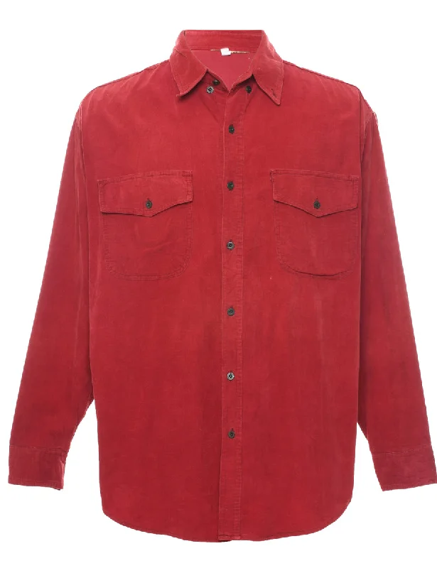 Fashion Concept Corduroy Red Shirt - L