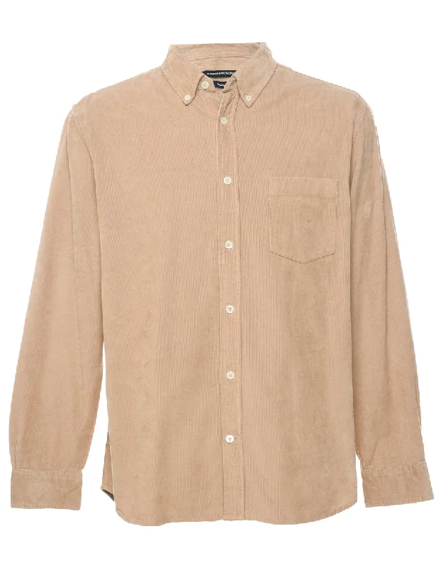 Fashionable Items Corduroy Tan Shirt - L