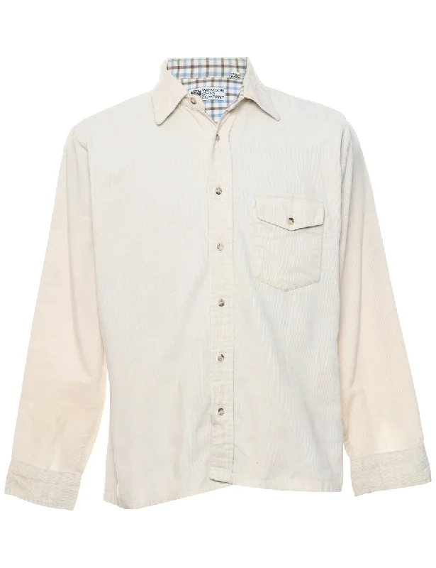 Advanced Design Corduroy White Shirt - M