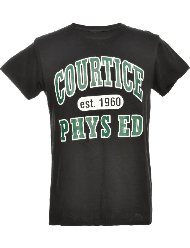 Trends Courtice Black Printed T-shirt - S