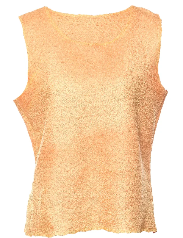 Design Must-have Crinkle Yellow Top - L