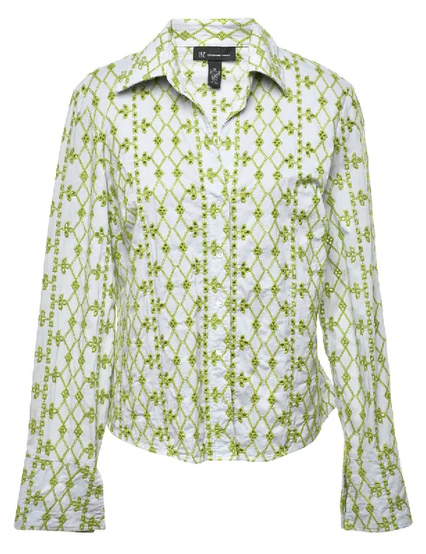 Elegant Comfort Crochet Shirt - L