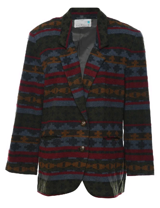 Smart Comfort Danielle Aztec Print Multi-Colour Blazer - L