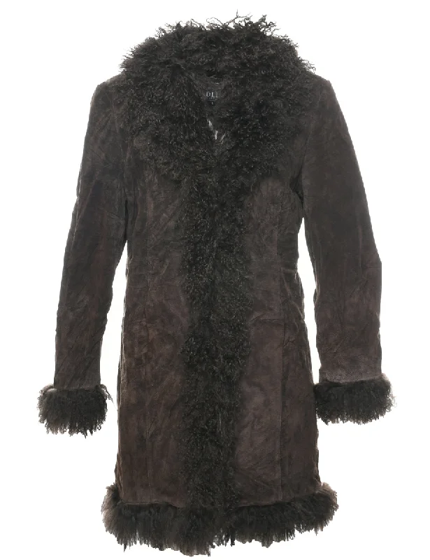 Easygoing Style Dark Brown Coat - L