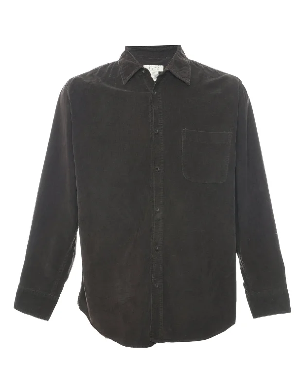 Fresh Comfort Dark Brown Corduroy Shirt - S