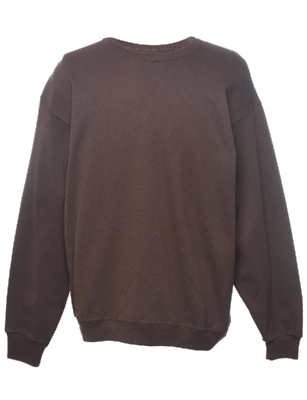 Cozy Fit Wear Dark Brown Plain Sweatshirt - XL
