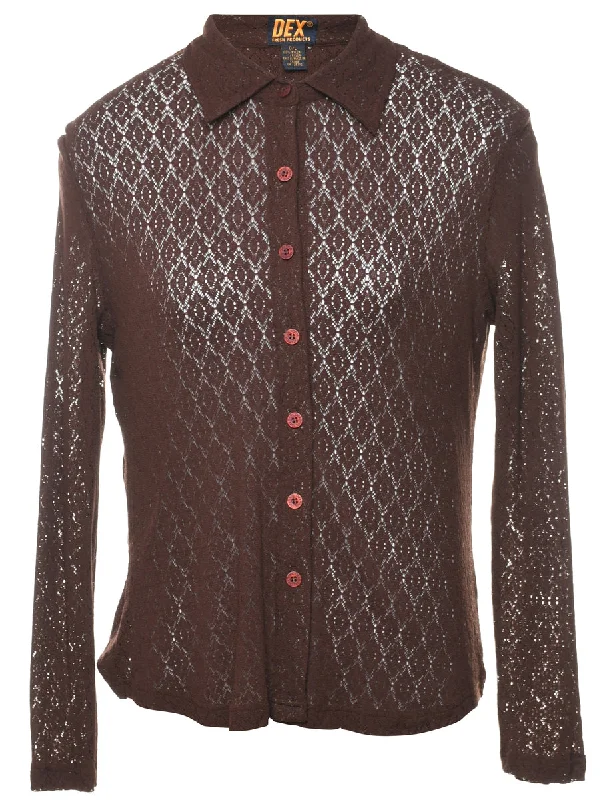 Elegant Wear Dark Brown Shirt - M
