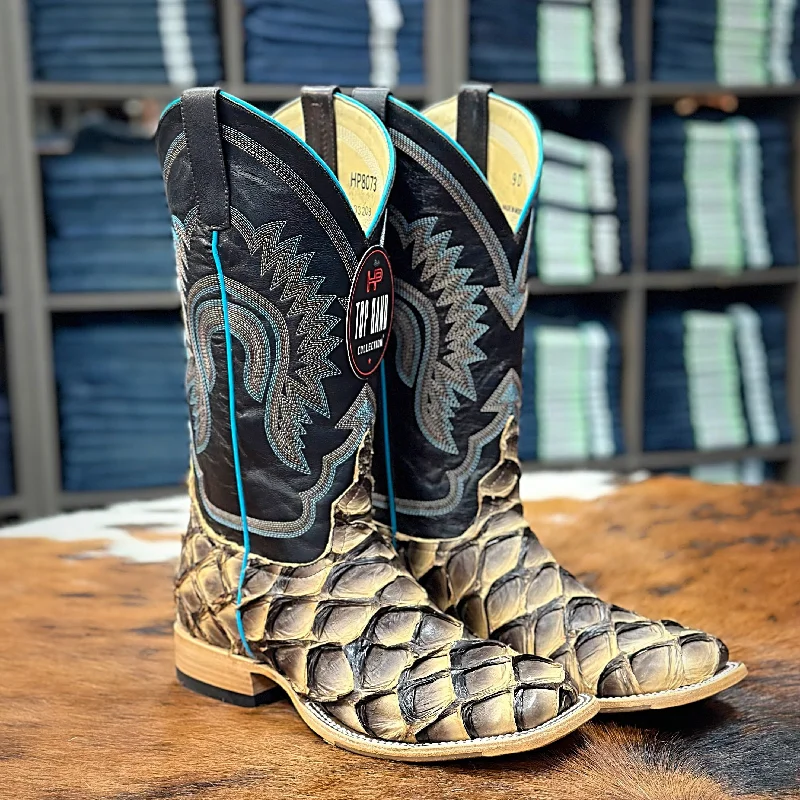 Comfortable And Cold-proof Horse Power Men's Beige Toast Big Bass Western Boot