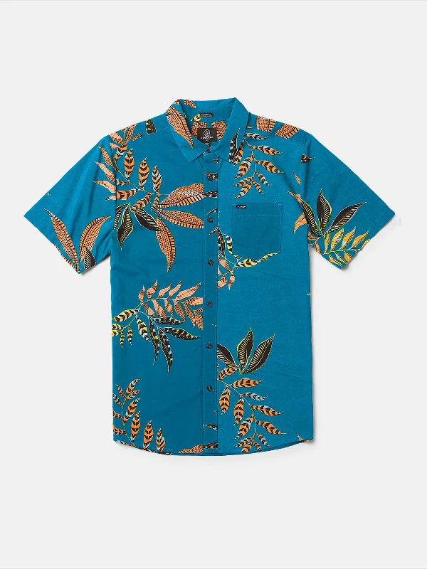 Lively And Youthful Volcom Paradiso Floral S/S Shirt-Ocean Teal