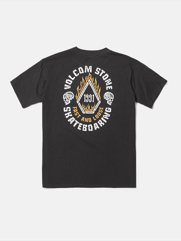 High Street Style Volcom Skate Vitals Fast N Loose Tee-Stealth